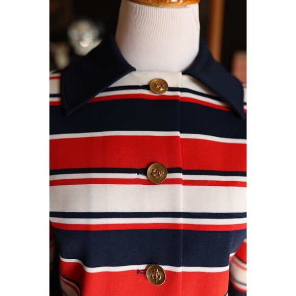 Vintage 60s 70s James Kenrob Nautical Mod Button Down Butterfly Collar Shirt 8 - Picture 6 of 13